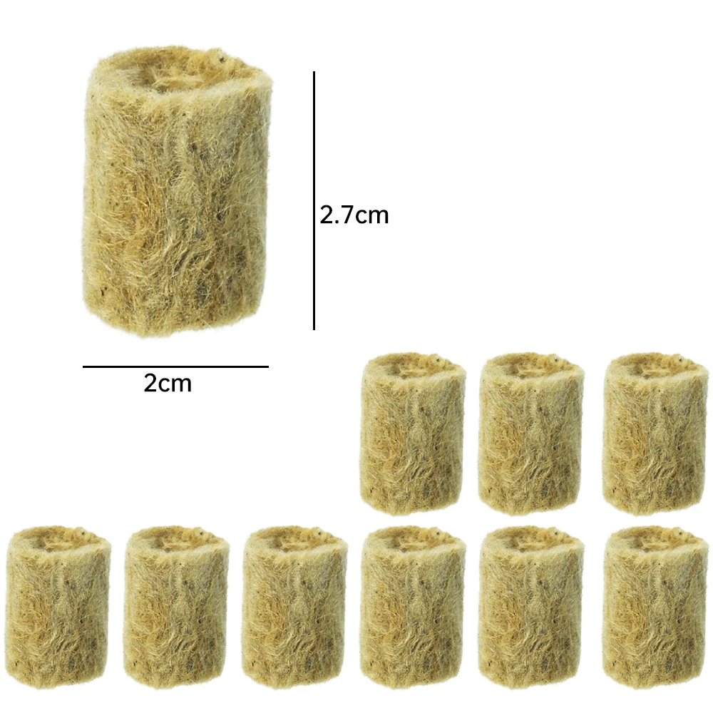 10/200Pcs Garden Seedling Grow Plug Round Rock Wool Starter Plugs Planting Block Soilless Substrate Pots Hydroponics Cuttings