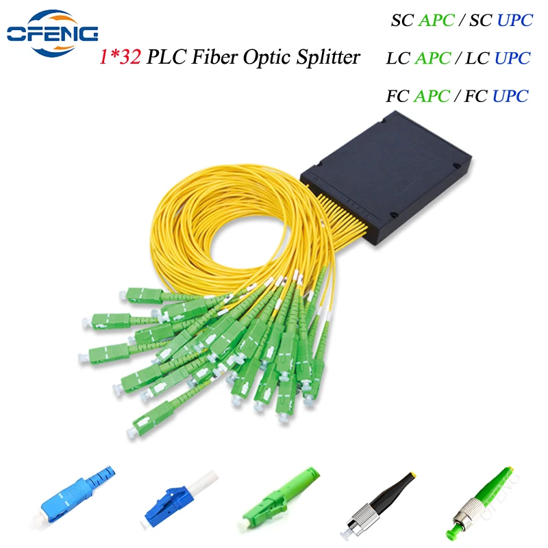 

SC/APC 1x32 1M PLC Splitter Box FTTH Fiber Optic ABS Box SC LC FC APC UPC 1*32 Planar Lightwave Circuit Splitter DIY