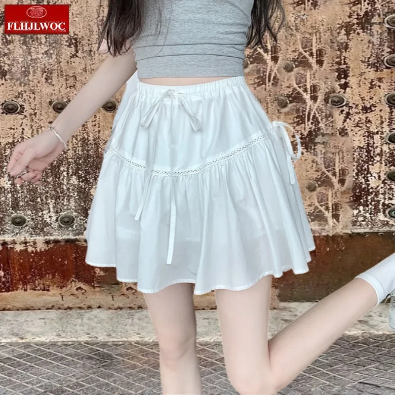 Lolita Style Ball Gown Bloomers Small Skirt Cute Japan Date Girls Y2K Floral Yellow Bow Pumpkin Lantern Short Mini Skirts Cotton