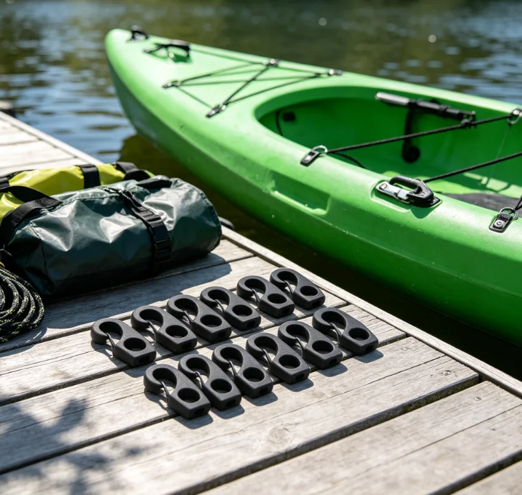 10Pcs Black Plastic Reusable Bungee Hook Boats Shock Cord Hook For Kayak Canoe Bungee Rope Rowing Boat Tie Cord Hook