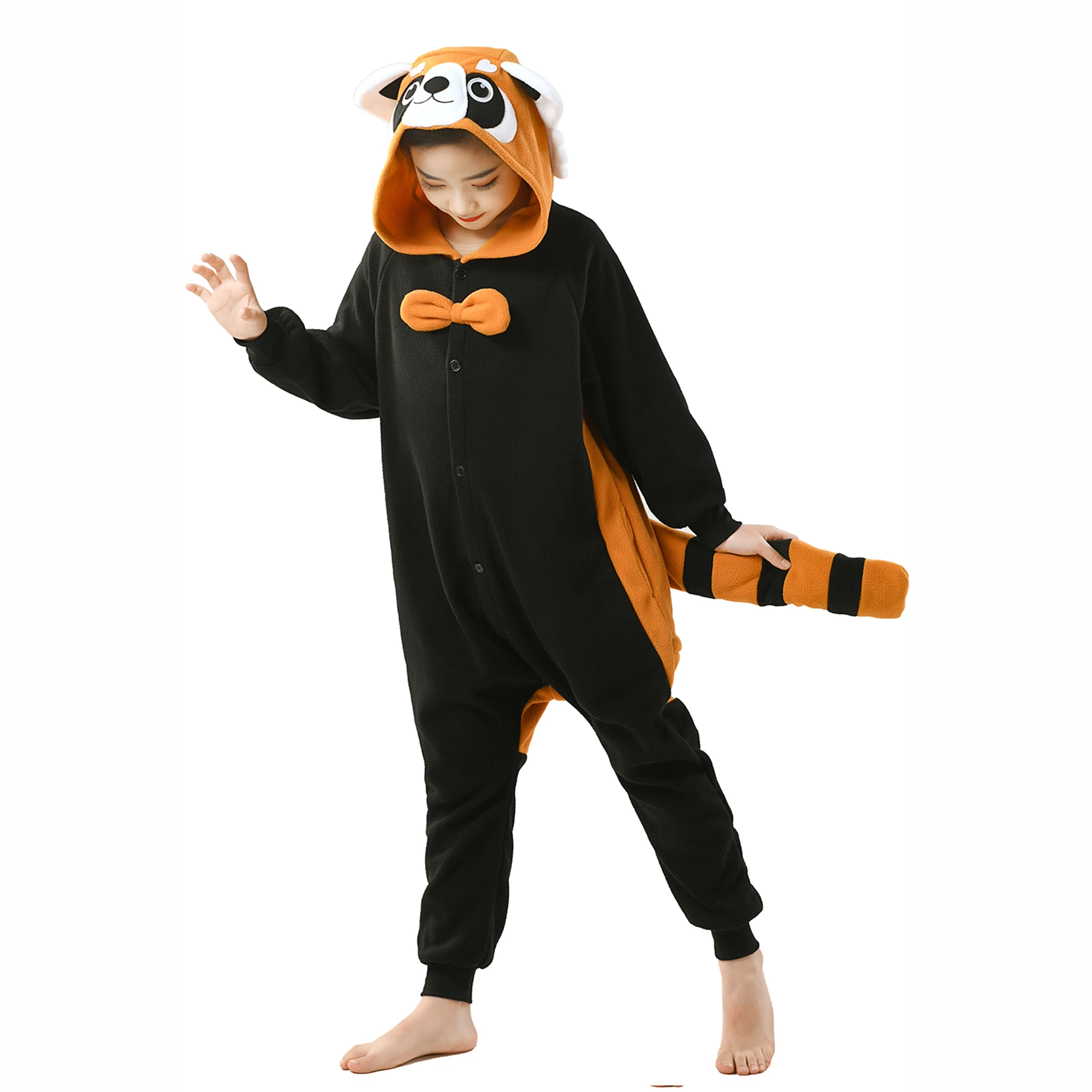 

CANASOUR Kids Red Panda Costumes Unisex Soft One-piece Pajamas Halloween Christmas Cute Cosplay Homewear Onesie Sleepwear