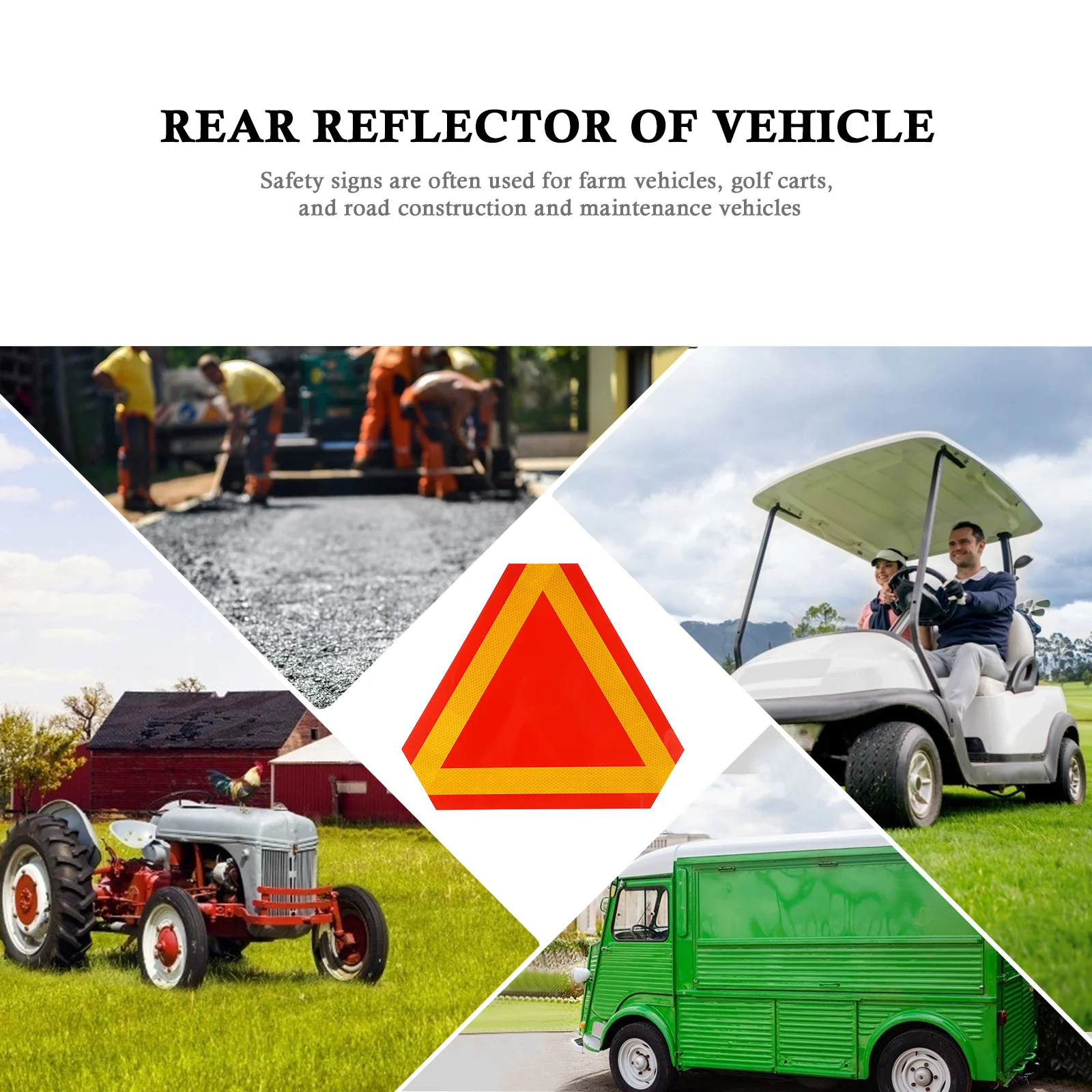 Vehicle Reflective Tailgate Triangle Sign Car Reflectors Slow Move Cars Stickers Accessories Auto Aluminum Moving Office