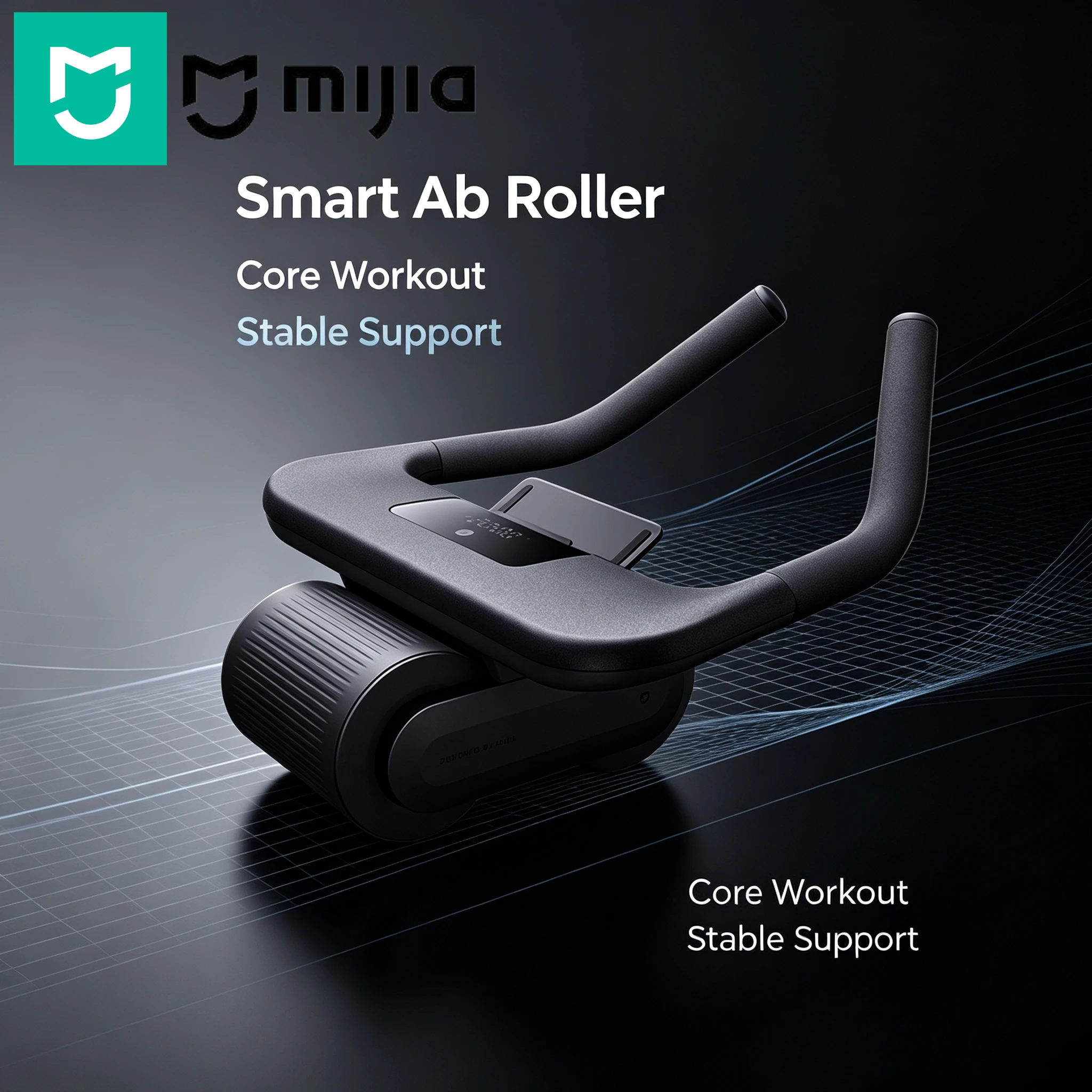 Mijia Smart Ab Roller Wheel Auto‑Rebound Abdominal Trainer Digital Counter Home Gym Fitness Equipment for Core Muscle Exercise