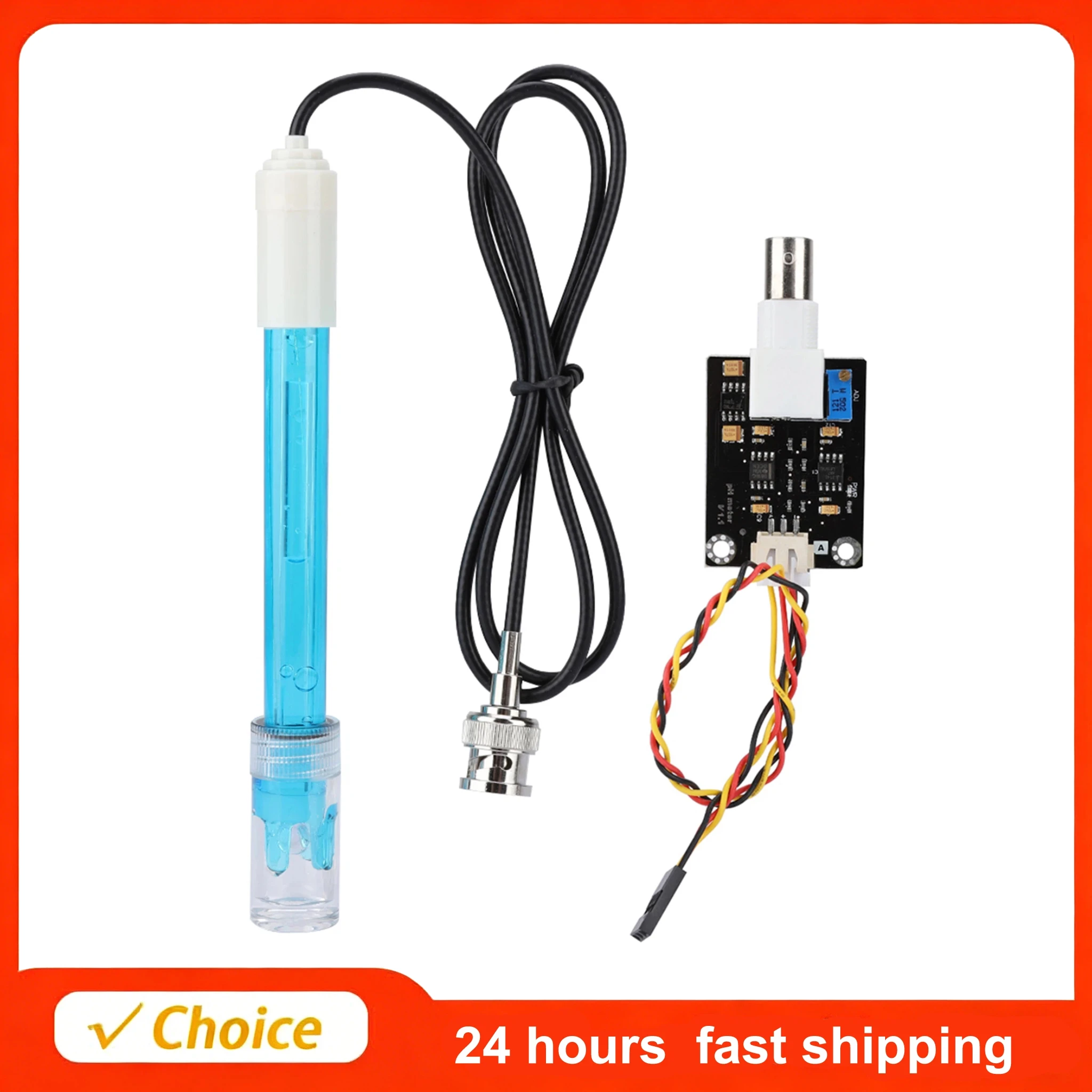 PH Sensor Module PH Probe 0 - 14PH Measuring Range ± 0.1pH (25 °C) Accuracy Easy Using Composite Electrode Test Code Sensor