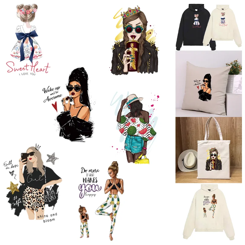 Fashion trend queen cartoon Print Sticker,Heat-Adhesive Patches For Clothes,Suitable for Hoodies,T-shirts,pillows,canvas bag,etc