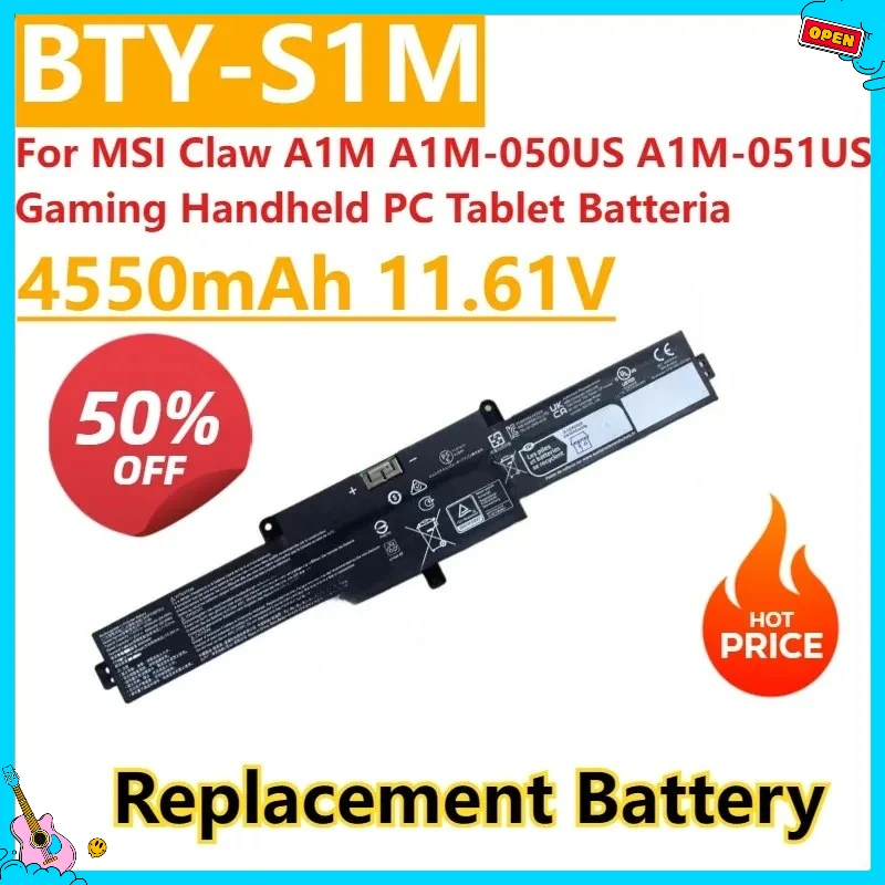 Neue BTY-S1M Batterie 4550 mAh 11,61 V Für MSI Klaue A1M A1M-050US A1M-051US Gaming Handheld PC Tablet Batteria