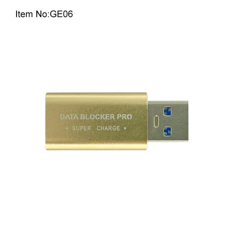 2PCS Usb Converter Gold Wear Resistance Support Fast Charge Plug And Play Good Heat Dissipation Data Blocker Usb Data Blocker