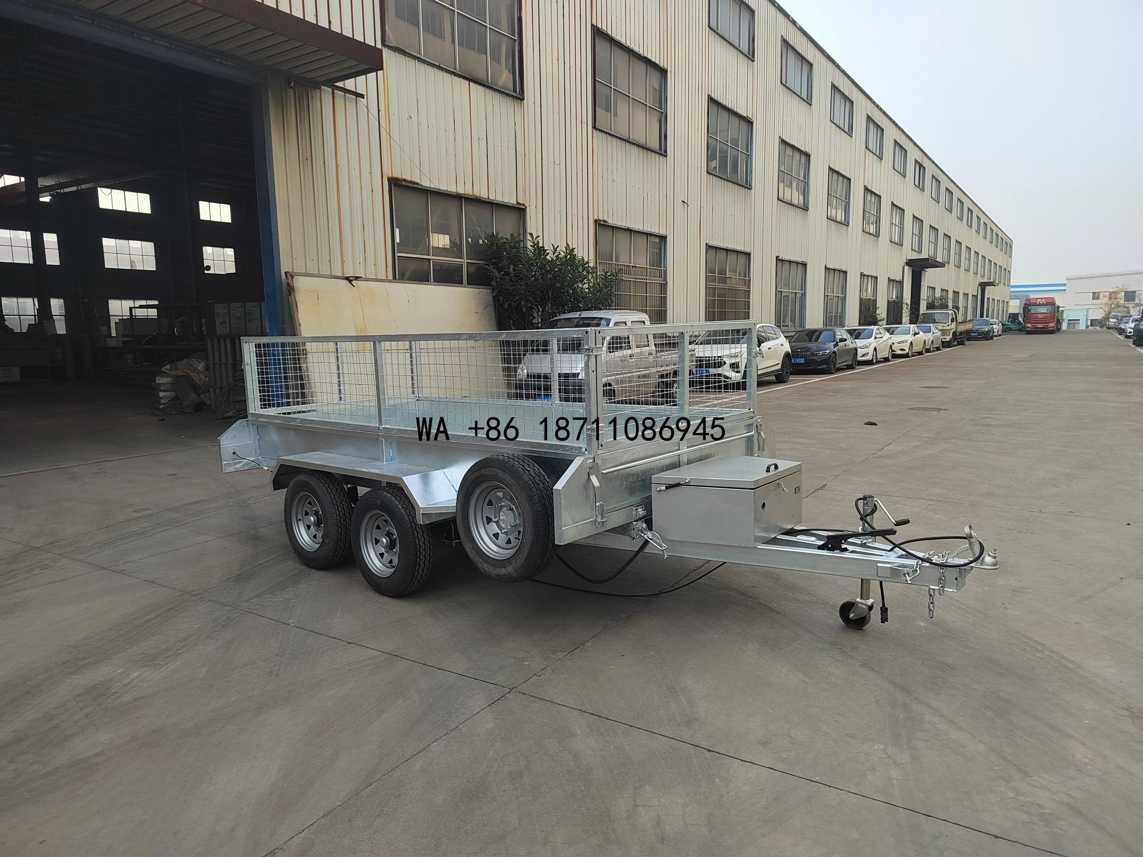 （Factory Direct Sale）Latest Product Strong Packing tandem Tipping Trailers Cage Box Trailer for Wholesale