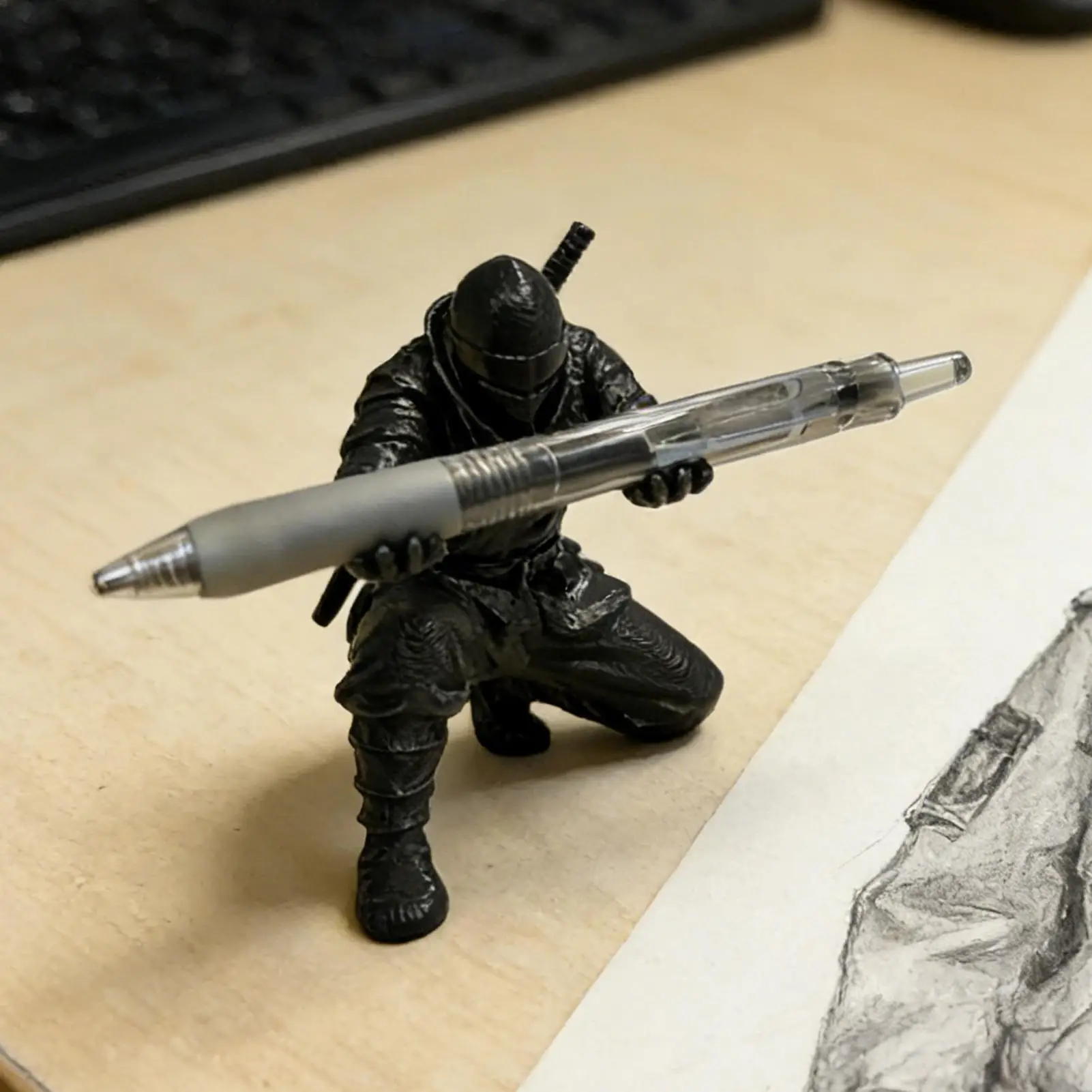 Pens/Pen Holder Unique Desktop Organizer Creative Ninja-Style 3D Printed Pen Holder Ballpoint Stand Storage Display Shelf Decor
