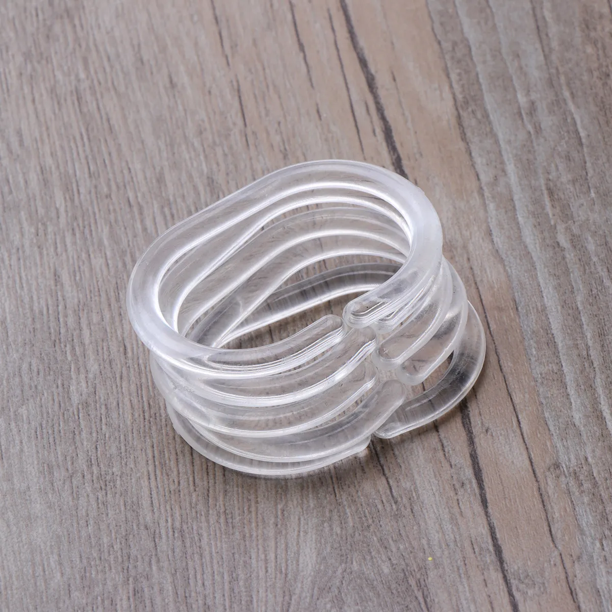 24Pcs Clear Plastic Shower Curtain Rings No Finger Pinch Safe Quiet Sliding Lightweight Flexible Nontoxic Curtain