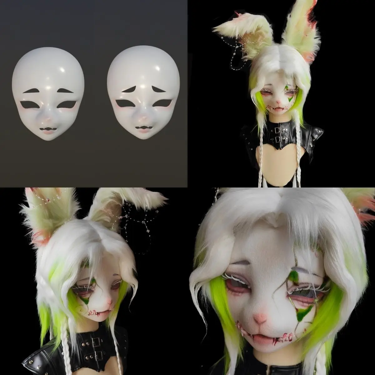 Kigurumi Teenager and Beauty Head Base Mask Beast Skull COS Anime Character Furry  Accessories