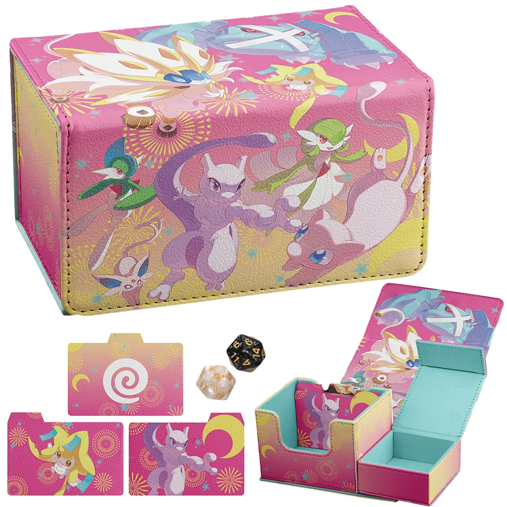 

Diy Self Made Ptcg Fire Type Grass Type Card Storage Box Opcg Dtcg Ptcg Mew Collection Card Protection Box Anime Card Gift Toys