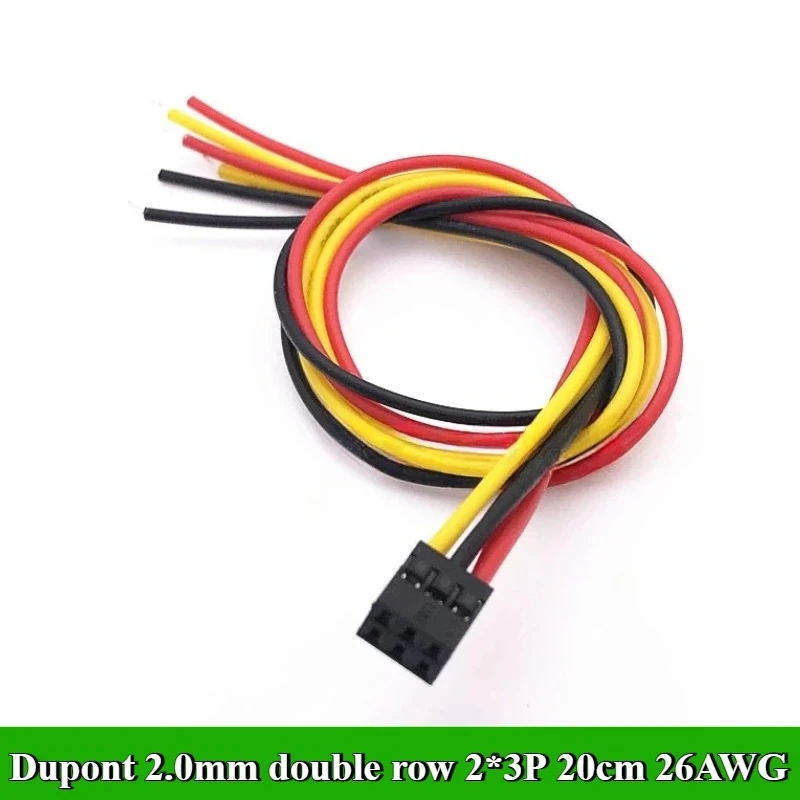 10Pcs/lot DuPont 2.0mm Single Head Single/Double Row 2*2P/3P/4P/5P/6P/7P/8P Terminal Wire 20CM 26AWG Electronic Wire Connector