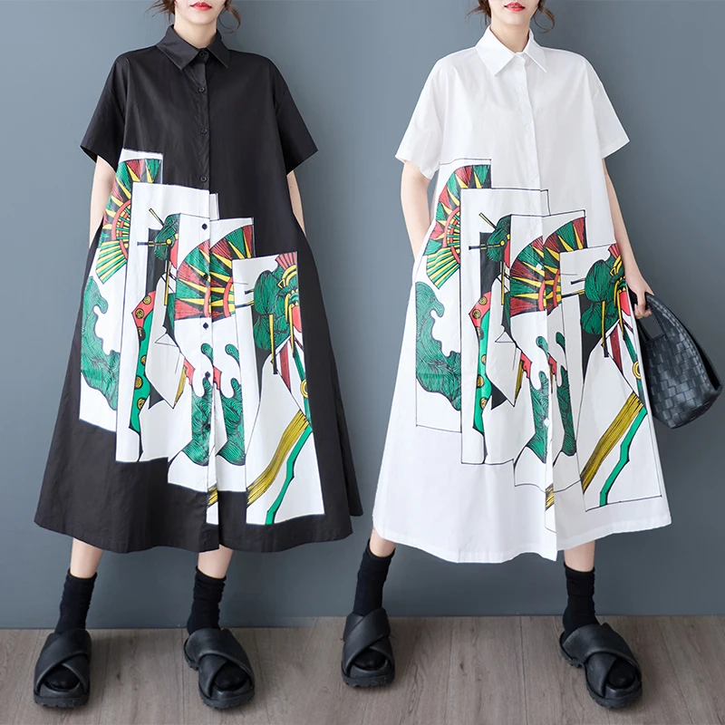 

Новинка лета Sle Sweet с принтом, повседневная свободная одежда больших размеров ort Sve Dr, цельная часть длиной до колена из полиэстера