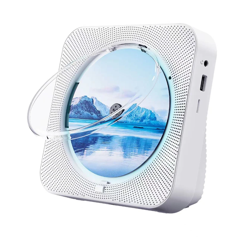 Portable Music Player 6-In-1 Multi functions Wall Mounted CD Player with BT 5.0 Speakers & Fm Radio