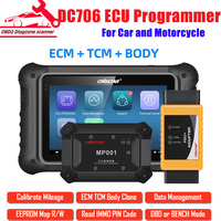 Newest 2024 Version OBDSTAR DC706 Car and Motorcycle ECU TCM BCM Programmer Cloning Tool by OBD Bench Boot PK I/O Termina l