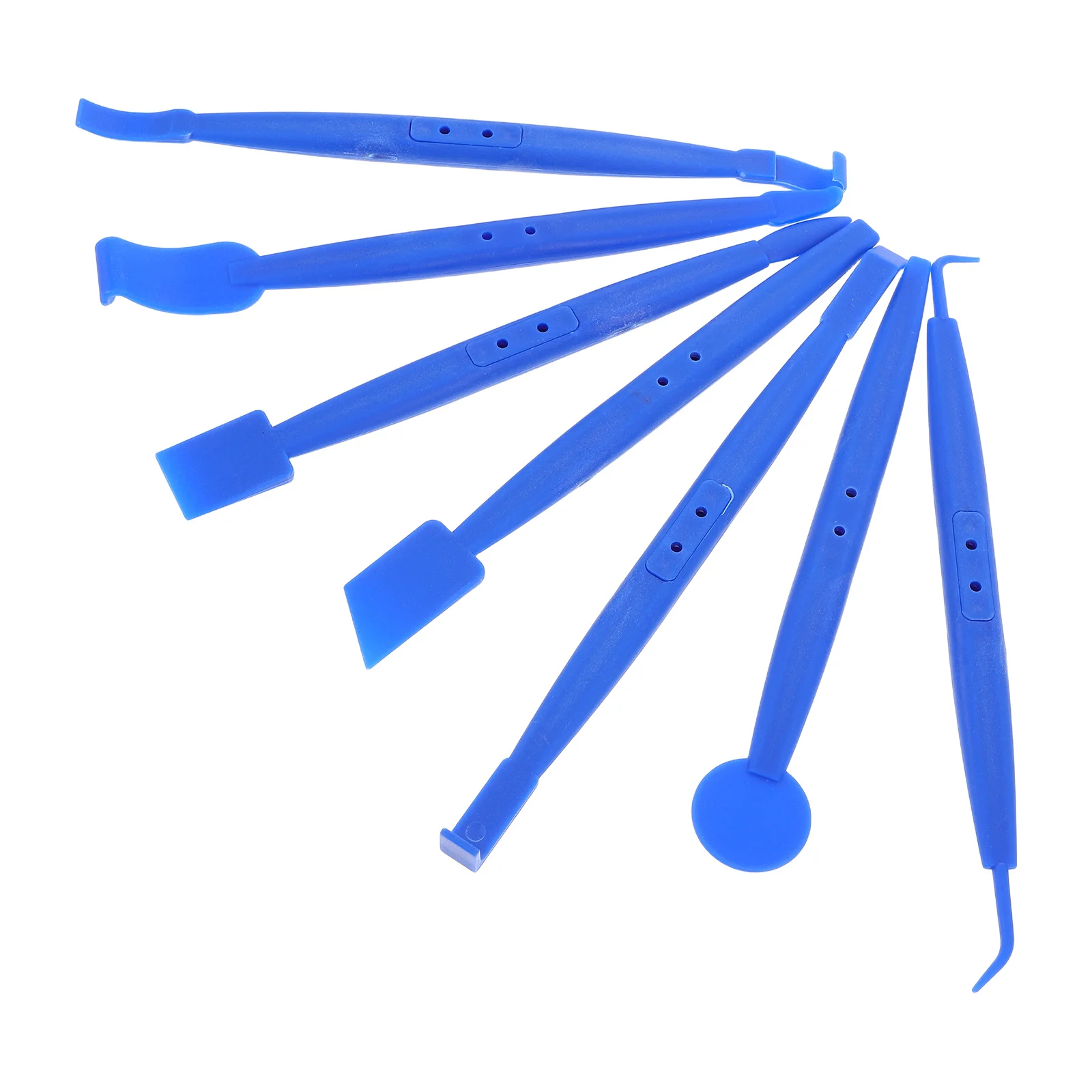 

7pcs Car Edge Trim Tools Kit Blue For Automotive Vinyl Wraps Window Tinting Installation Scraper Squeegee Curve Slot Applicator