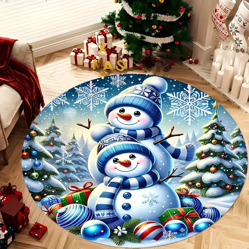 Let It Snow Text Rug cream gold black snowflakes script typography winter phrase design 80x80cm