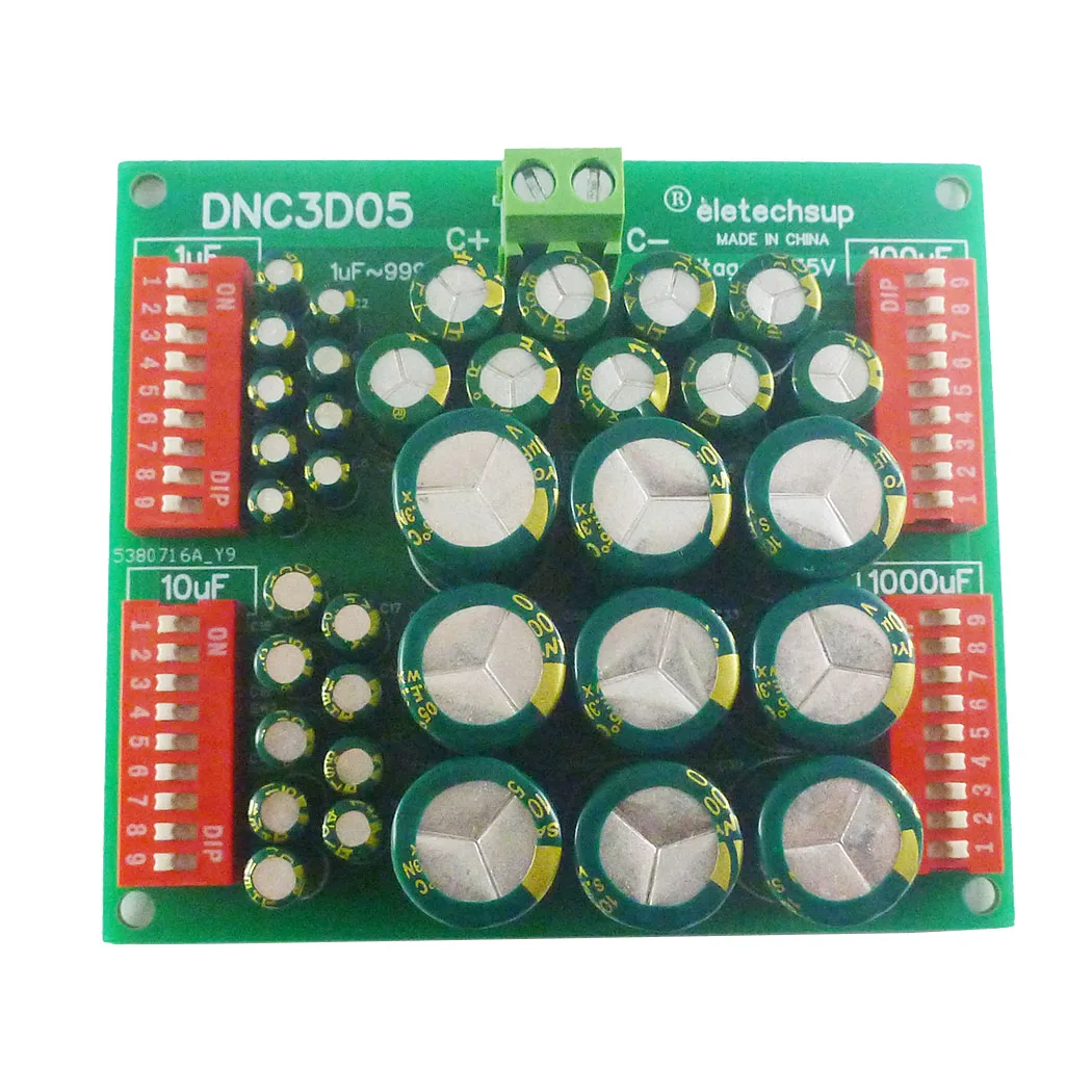 

Electrolytic 1uF-9999uF Step-1uF 5PCS Programable Capacitors Board for DC-DC Power Development and Debugging