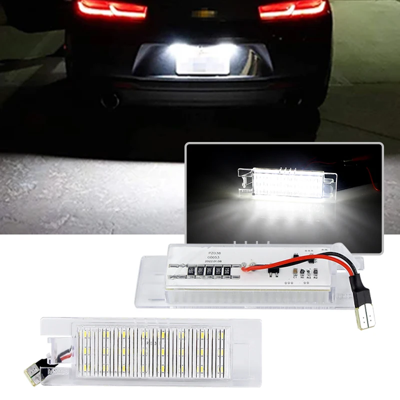 

2Pc Canbus For Chevrolet Camaro Cruze Malibu Corsa Volt Astra Vectra Zafira Viva Error Free LED License Number Plate Light Lamps