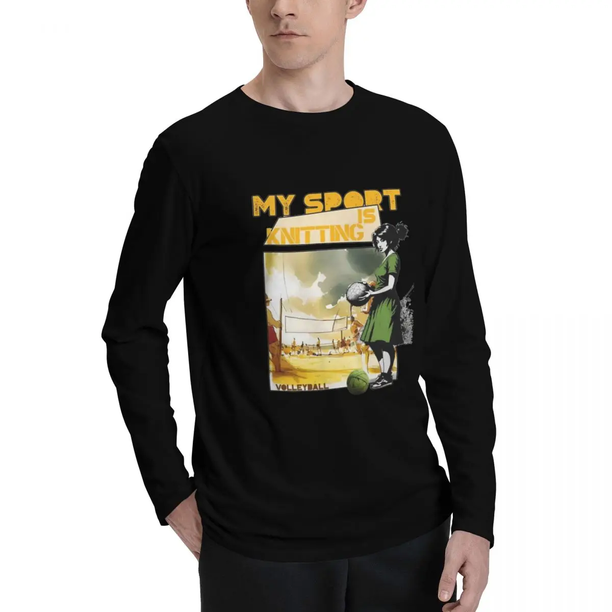 My_sport_is_knitting Premium Men's Long Sleeve Tee - Classic Design with Superior Comfort for All-Day Wear