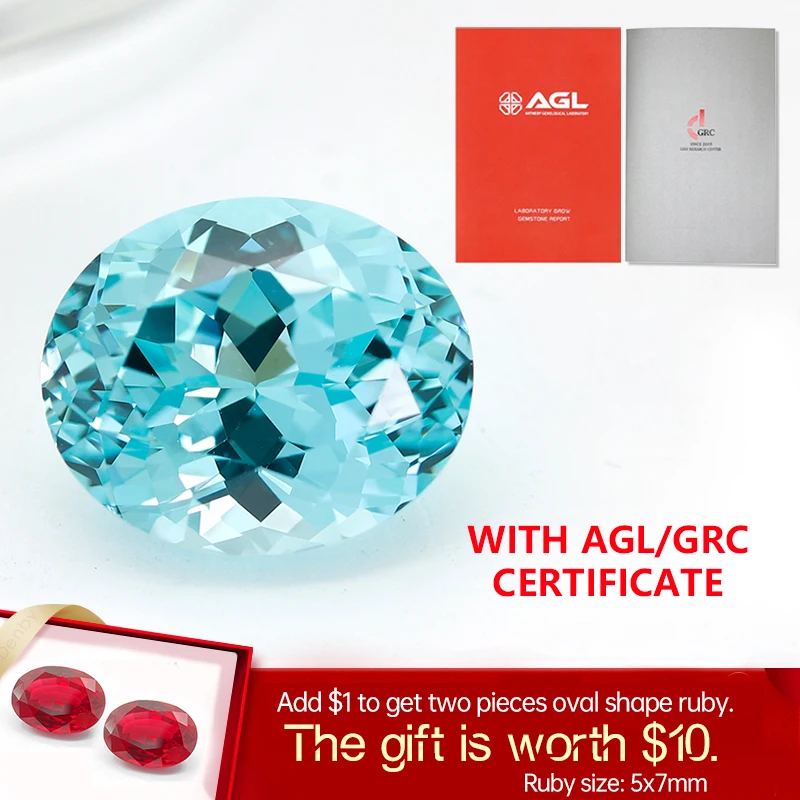 

YinZheng Czochralski Lab Grown Paraiba Oval Shape Yag Can Be Provide AGL Certificate Synthetic Cultivate Paraiba