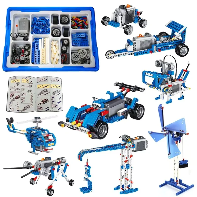 Piezas técnicas STEM, programación multitecnología, estudiantes educativos, aprender bloques de construcción, función de potencia, juego DIY, juguete para niños