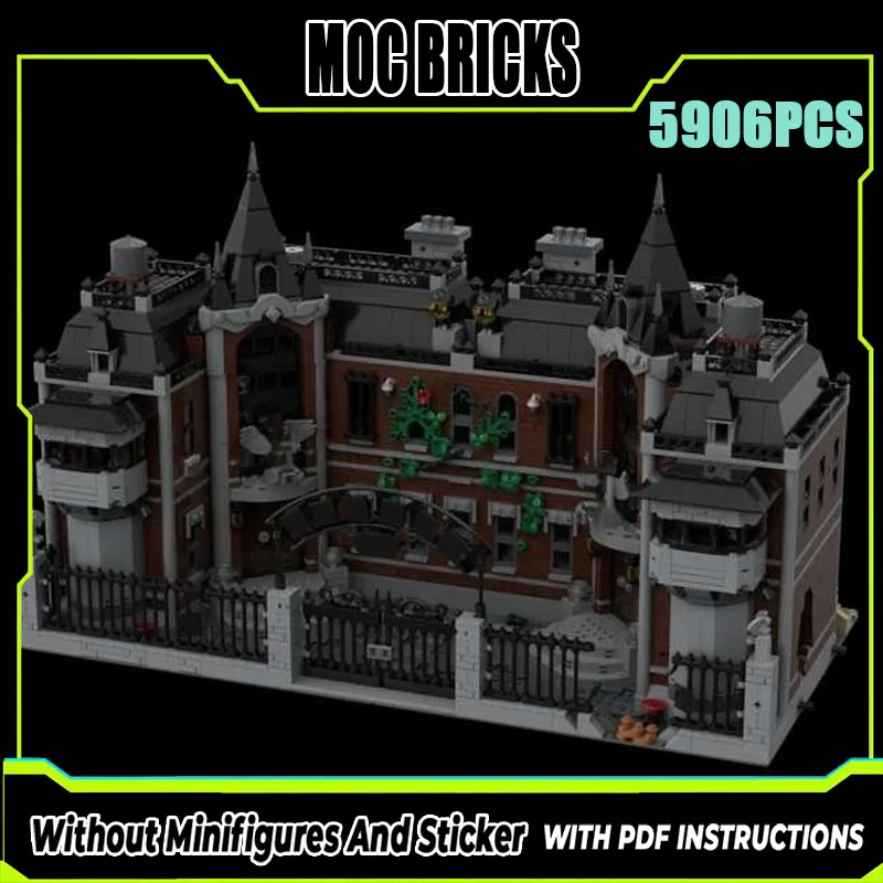 

Изысканный новый продукт MOC, строительные блоки, модель городского вида на улицу, технология психической больницы, модульная детская игрушка, подарочный набор «сделай сам»