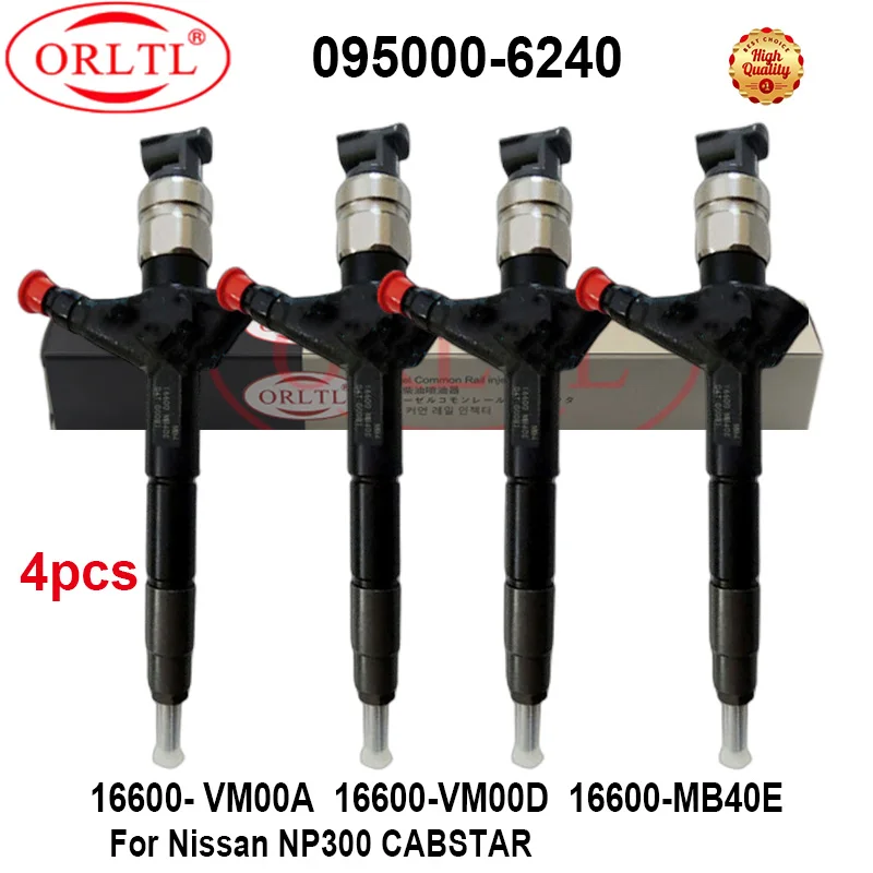 

4PCS 16600-VM00A 16600-VM00D Fuel Injector 095000-6240 0950006240 For NISSAN NAVARA D22 2.5L YD25 16600MB40 16600VM00 DCRI106240