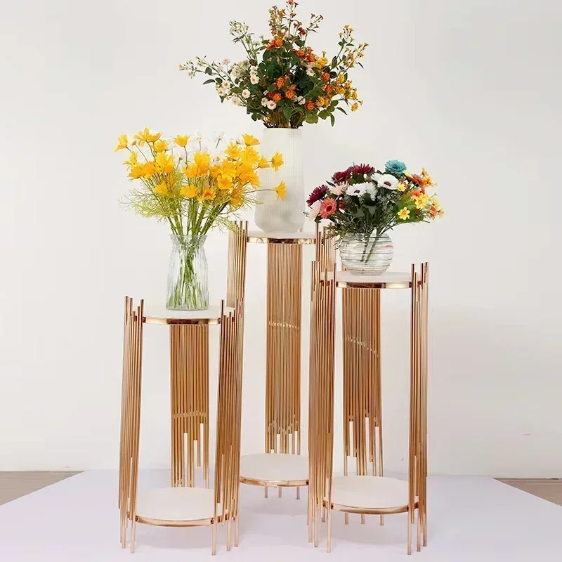 3pcs/1set Round & Square Cylinder Acrylic＋Iron Luxury Cake Stand Set Luxury Elegant For Walkway, Wedding, Party, Decoration