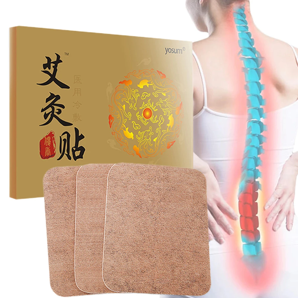 12pcs Wormwood Moxibustion Paste Cervical Vertebrae Knee Warm Self-heating Joint Sticker Herbal Patches For Keep Body Joint Warm