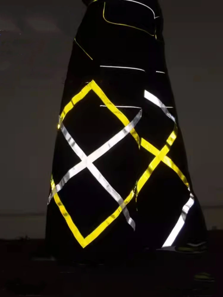 

Yellow White Reflective Color Ghost Step Dance Walk Pants Shuffle Dancing Luminous Pants Hip-hot Dance Trousers Casual Clothes