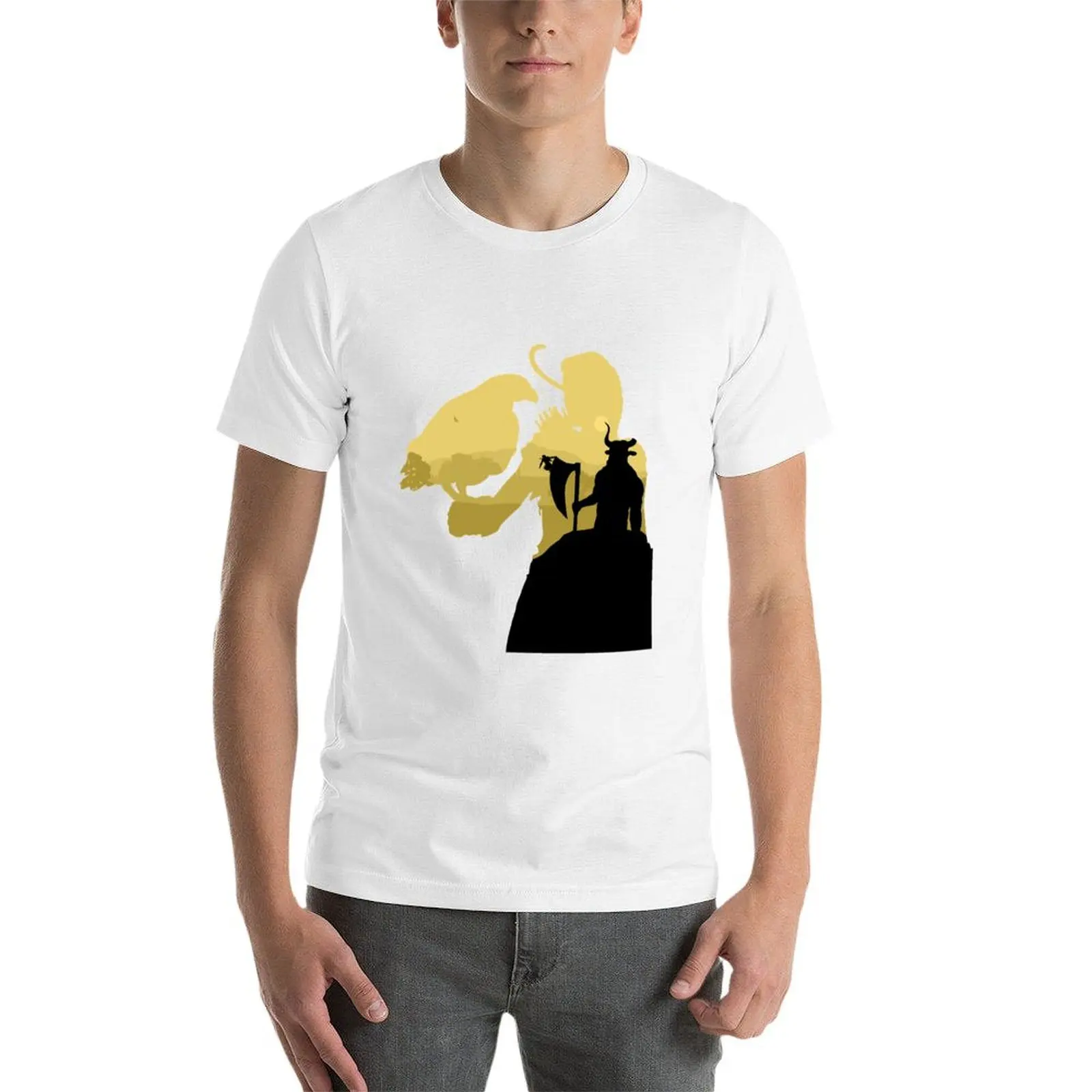 كاساندرا - تي شيرت صورة ظلية تي شيرت مع مطبوعات تي شيرت رجالي من القطن الثقيل #4