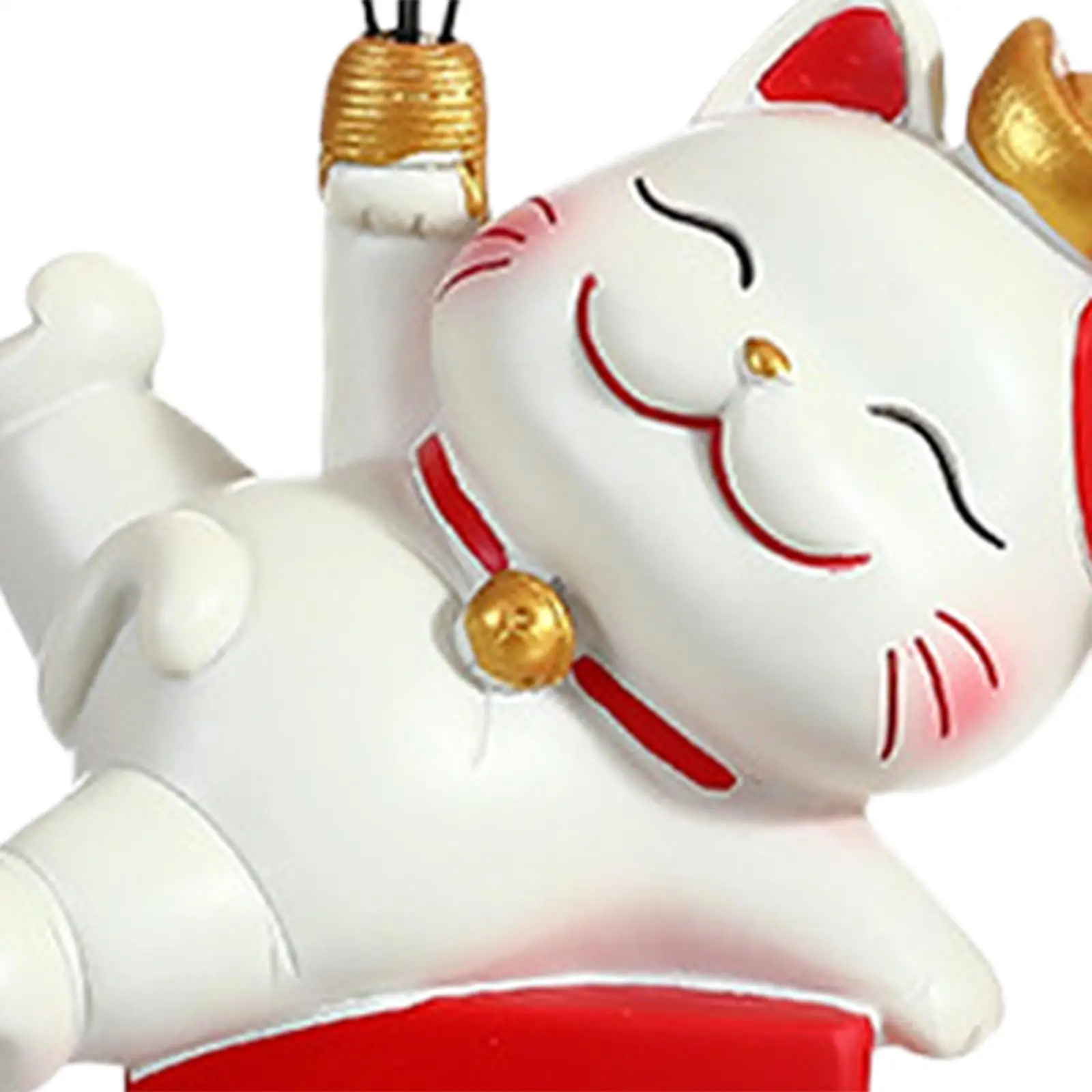 Lucky Cat Sculpture Statue Decorative Art Craft with Balloon Party Gift Creative