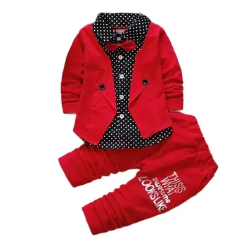 Set di vestiti più sottili per bambini Primavera Autunno Tuta Neonati maschi Kid Manica lunga Abiti da gentiluomo T-shirt per bambini Pantaloni Set di abbigliamento