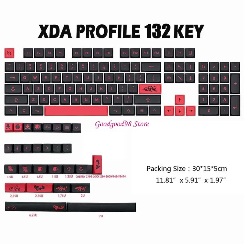 Teclas sublimación tinte PBT 132 teclas para interruptores MX teclado mecánico para juegos