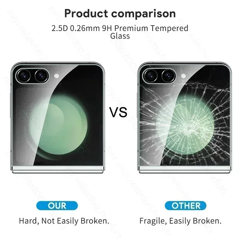 Sumsung ZFlip5 Glass 2PCS Protector de pantalla trasera completa de vidrio templado para Samsung Galaxy Z Flip5 5G Flip 5 6 Z5 vidrio protector
