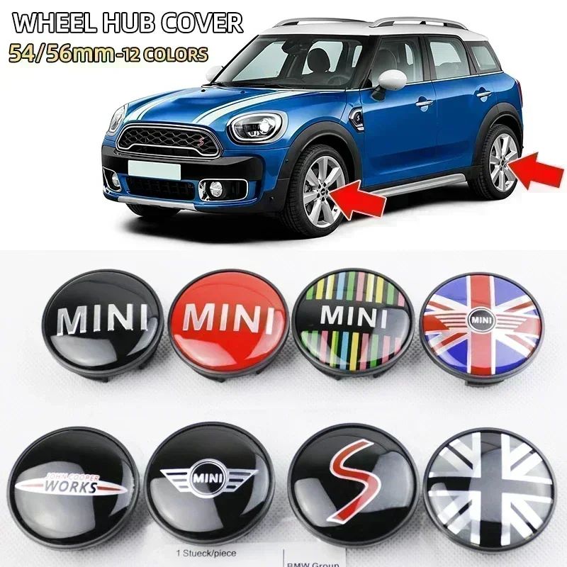 

4PCS 54mm 56mm Car Wheel Center Hub Caps Rim Cover Badge Emblem For BMW Mini Cooper One JCW R56 R50 R53 R55 R57 R60 F54 F55