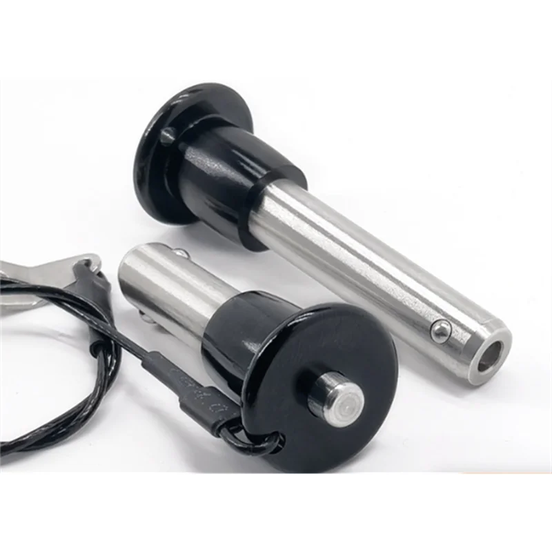 A04G-Usable Length 25Mm 2 Pack Quick Release Pin 304 Stainless Steel Ball Locking Pin With Push Button Round Handle Lanyard