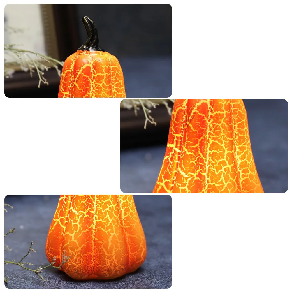 

Набор из 3 светящихся тыквенных фонарей из смолы для Хэллоуина, декор для вечеринки, украшение для фестиваля ужасов, оранжевая тыквенная лампа