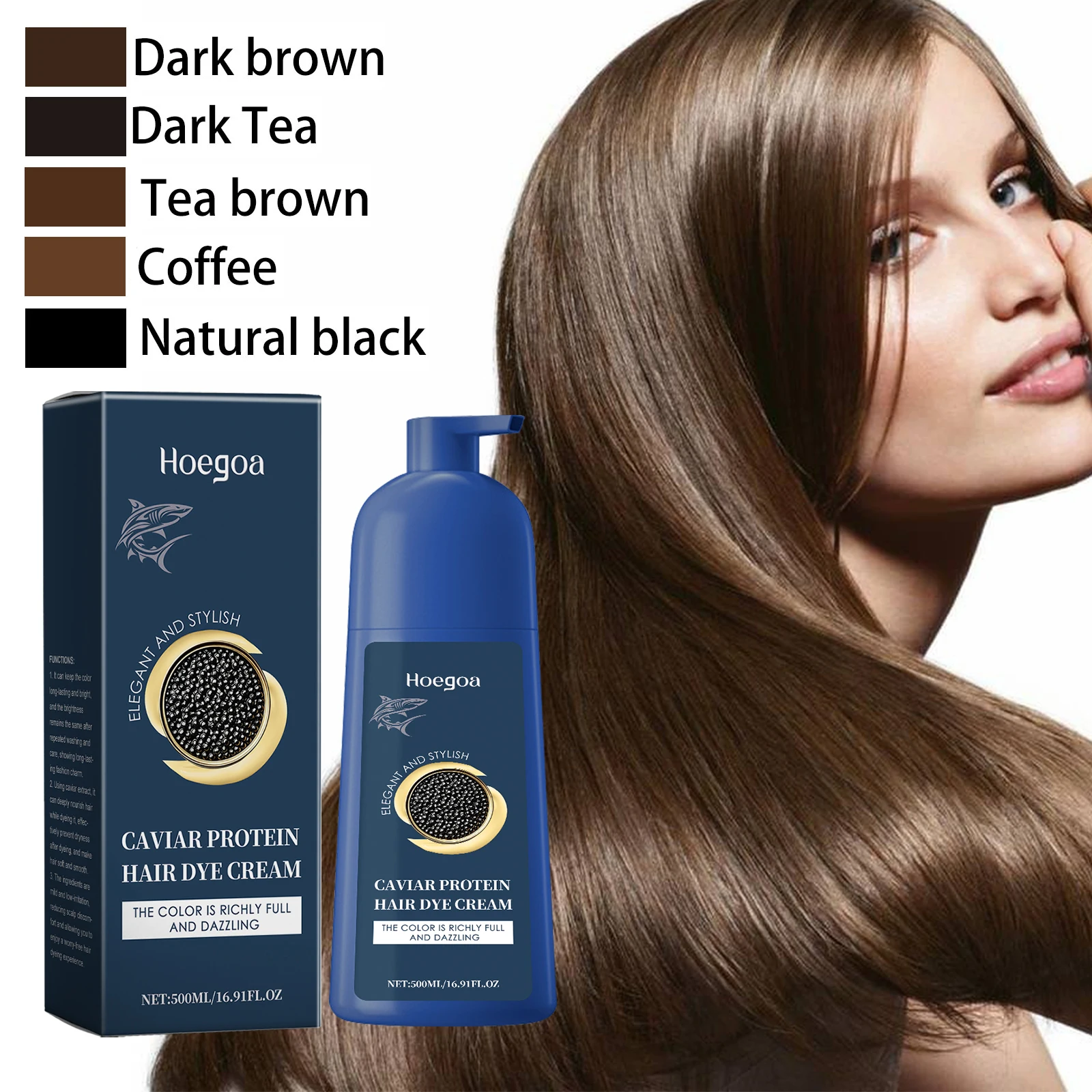 5Colors Caviar Hair Dye Cream Organic Natural Fast Hair Dye Plant Essence Hair Colorng Cream Cover Dye Shampoo For Women Men