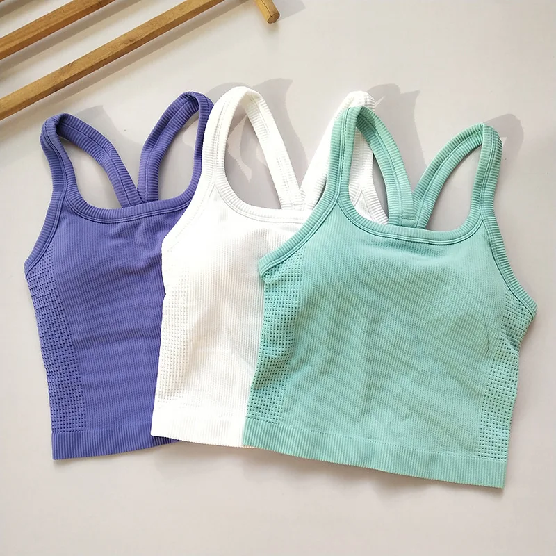 

Женский противоударный спортивный топ с U-образным вырезом и накладкой на грудь I-образный красивый жилет для спины, молочный жилет для бега, йоги, тренировок, фитнеса