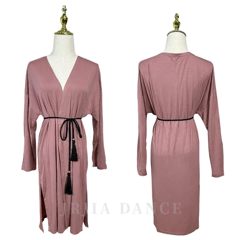 Latin Dance Cardigan Modal Long Coat Long Sleeves Women Practice Clothes Rumba Latin Dance Clothing Adult Side Split DNV18846
