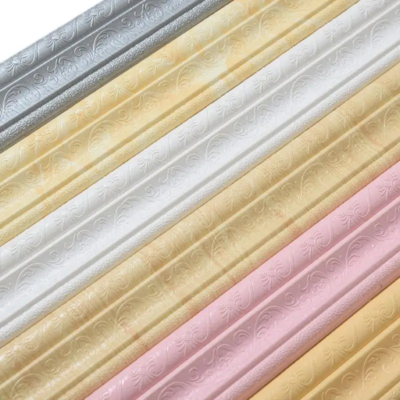 3D Wall Border Strip Waist Line Waterproof Vinyl Floor Sticker for Balcony and Baseboard DIY Decor