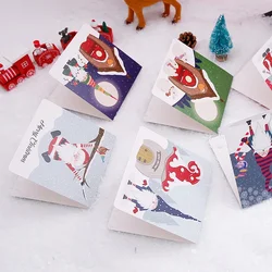 5-piece set of Merry Christmas Thanksgiving gift cards Santa Claus wishes creative thank-you cards  gift card