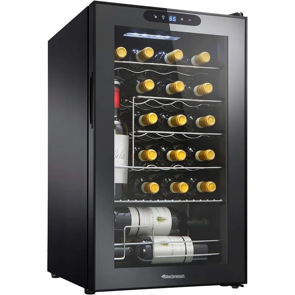 

24-Bottle Compressor Wine Cooler with Upright Bottle Storage - Freestanding Wine Refrigerator with Digital Touchscreen