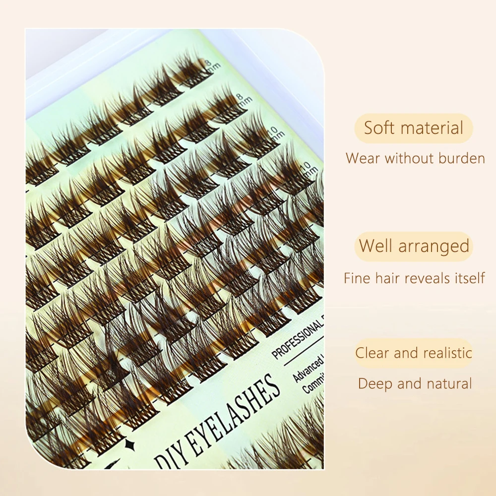 Cílios segmentados de cluster único, aparência natural, macios e fofos, faça você mesmo, cílios individuais reutilizáveis feitos à mão