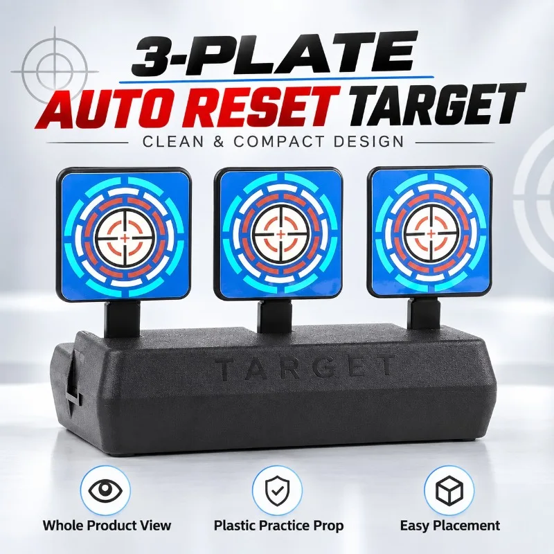 Handy Hobby Entertainment Practice Target, 3‑Disc Auto‑Reset Plastic Prop, Lightweight for Desktop & Backyard Game