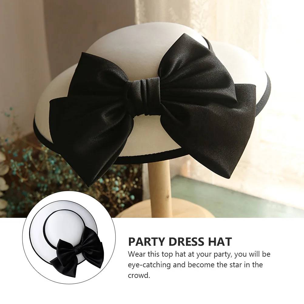 

1pc White Top Hat French Style Women Hats Retro Chic Vintage Design Banquet Wedding Holiday Atmosphere Sun Hat