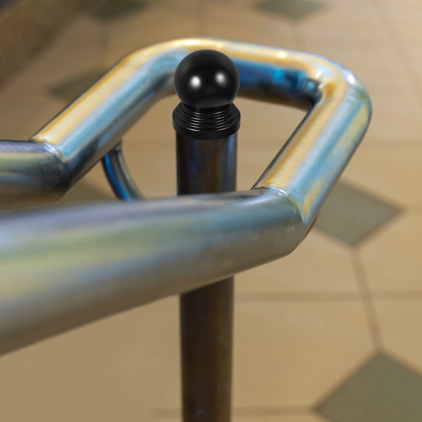 

Black Fence Post Caps Guardrail Handrail Cover Decorative Metal Ball Topper Fence Caps Stair Ornaments Durable Construction Easy